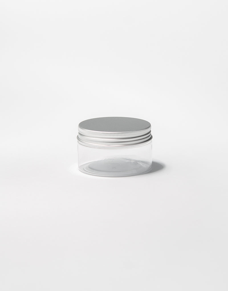 Tarro de plástico PET | Color Transparente | Tapa de Aluminio | Capacidad: 100ml REF 1011