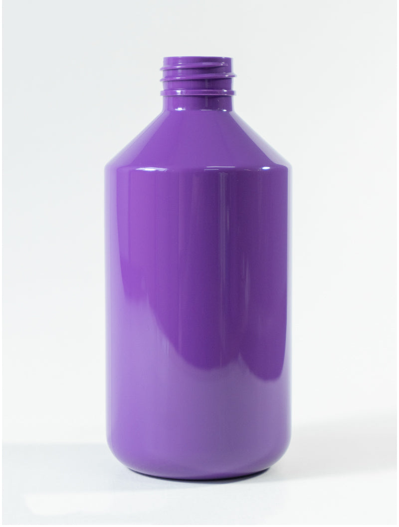 Botella de plástico PET Curazao | Color Morado | Capacidad: 400ml | Rosca: 28/410 REF 11214N