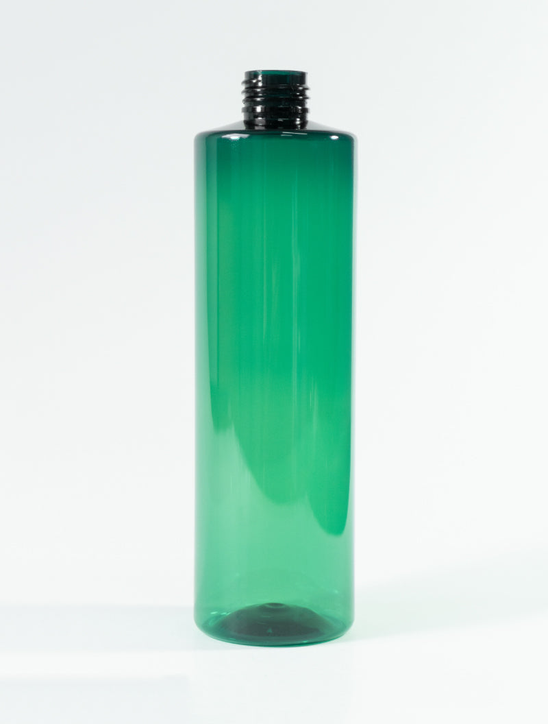 Botella de plástico PET Cuba | Color Verde Traslucido | Capacidad: 400ml | Rosca: 24/410 REF 11207