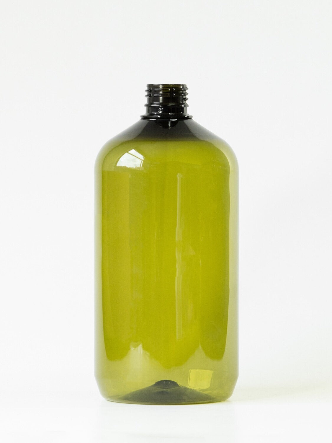 Botella de plástico PET  Dinamarca | Color  Verde Oliva | Capacidad: 1000 ml 36GR | Rosca: 28/410 REF 11258N